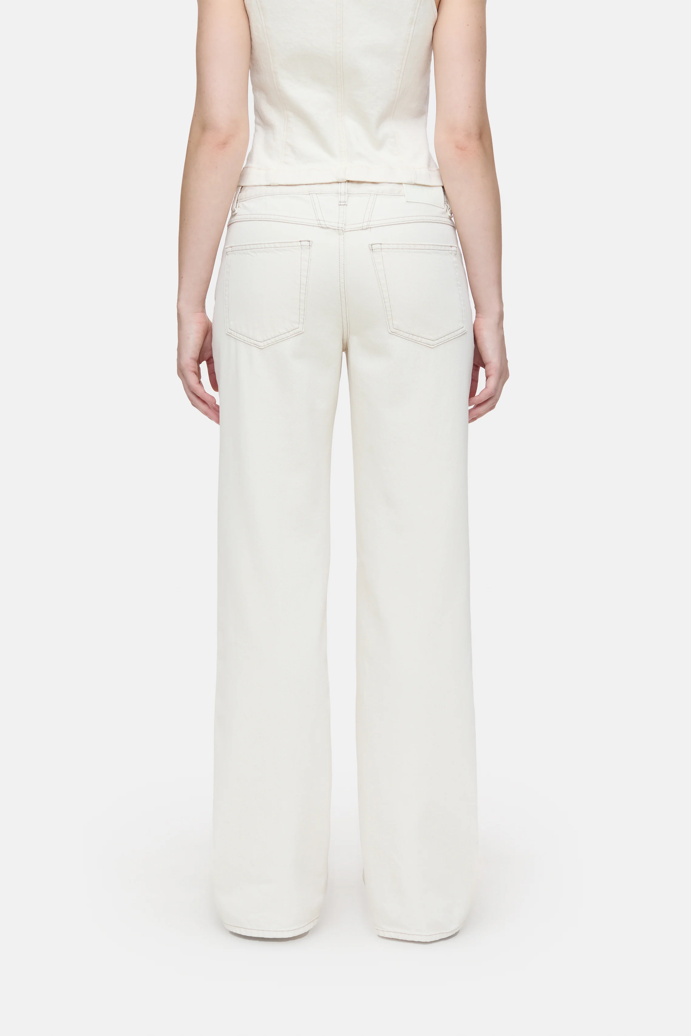 GILLAN - Jean large en coton| Beige