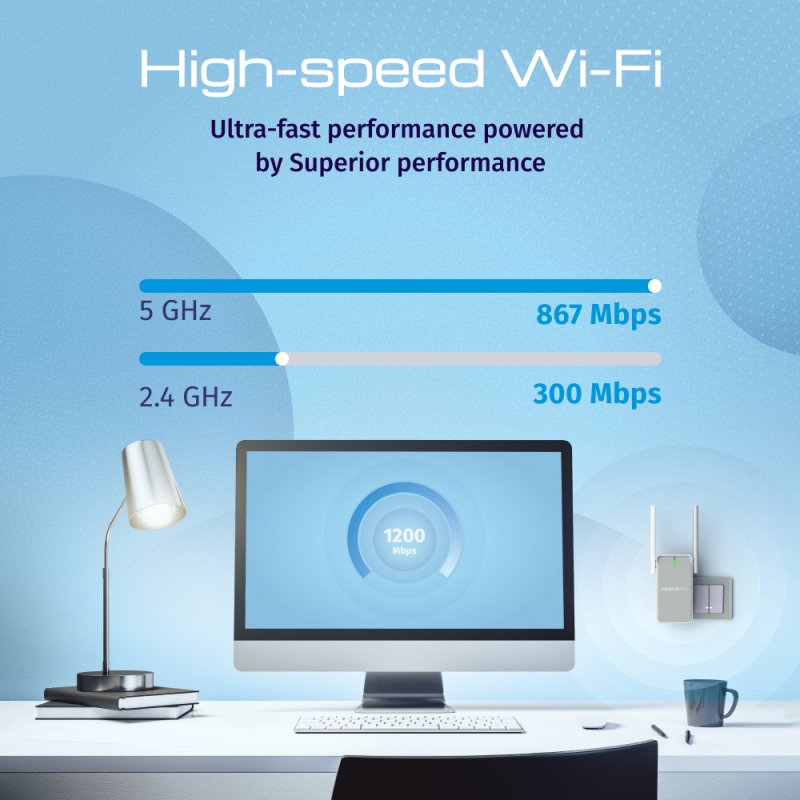 Keenetic Buddy 5 (KN-3311) Amplificateur de la portée du Wi-Fi 5 maillé AC1200 avec port Ethernet