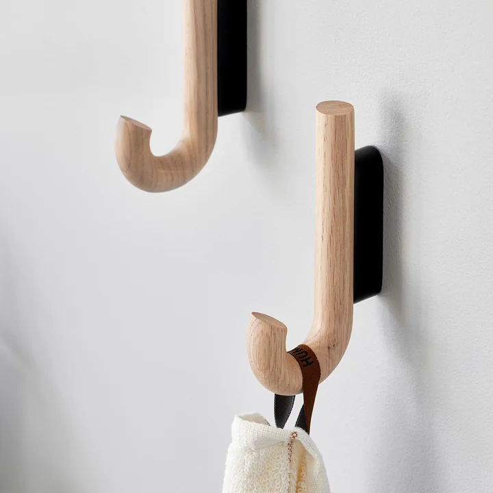 Gejst - Wandhaken, Eiche, natur / chrom