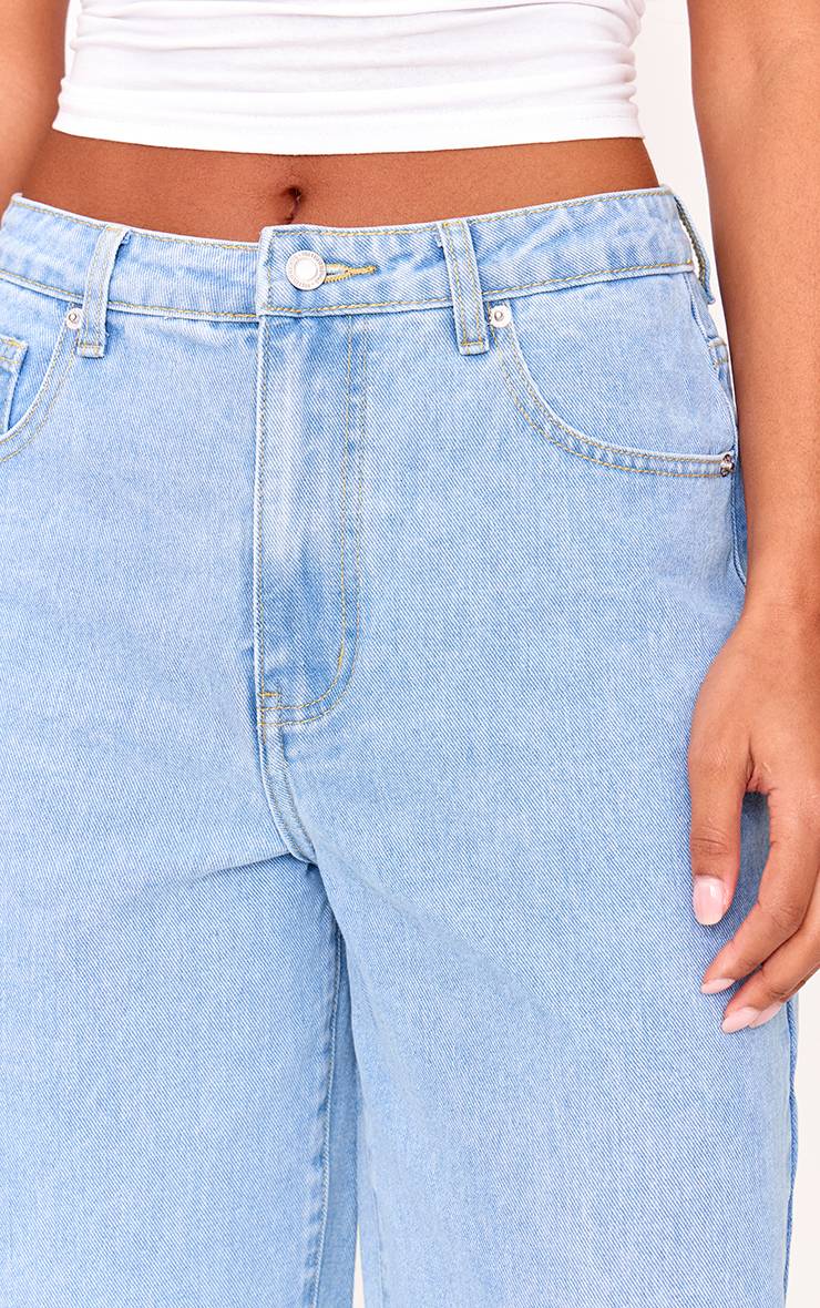Light Blue Wash Prettylittlething Jean Boyfriend Taille Haute