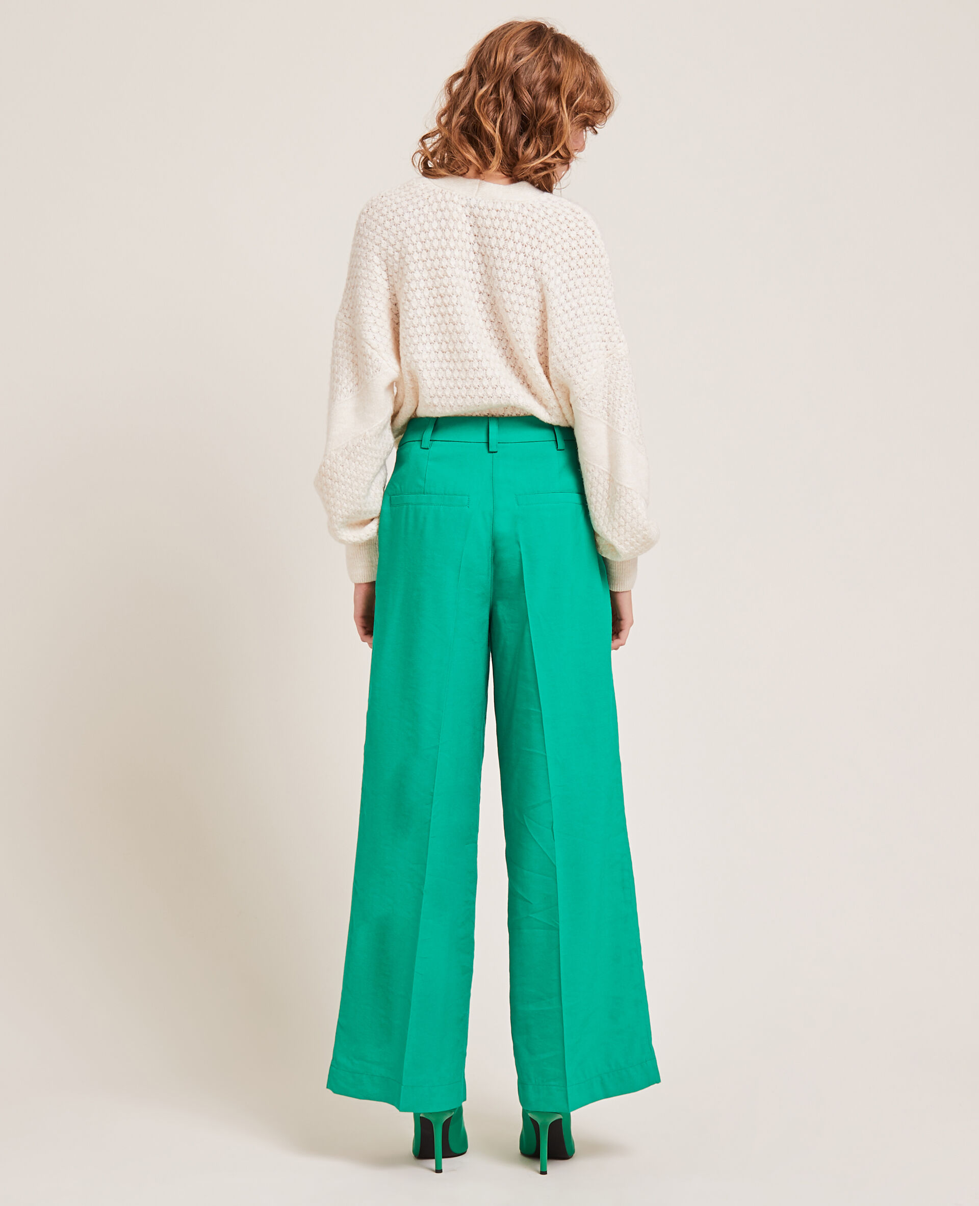 Pantalon à pinces - Vert olive