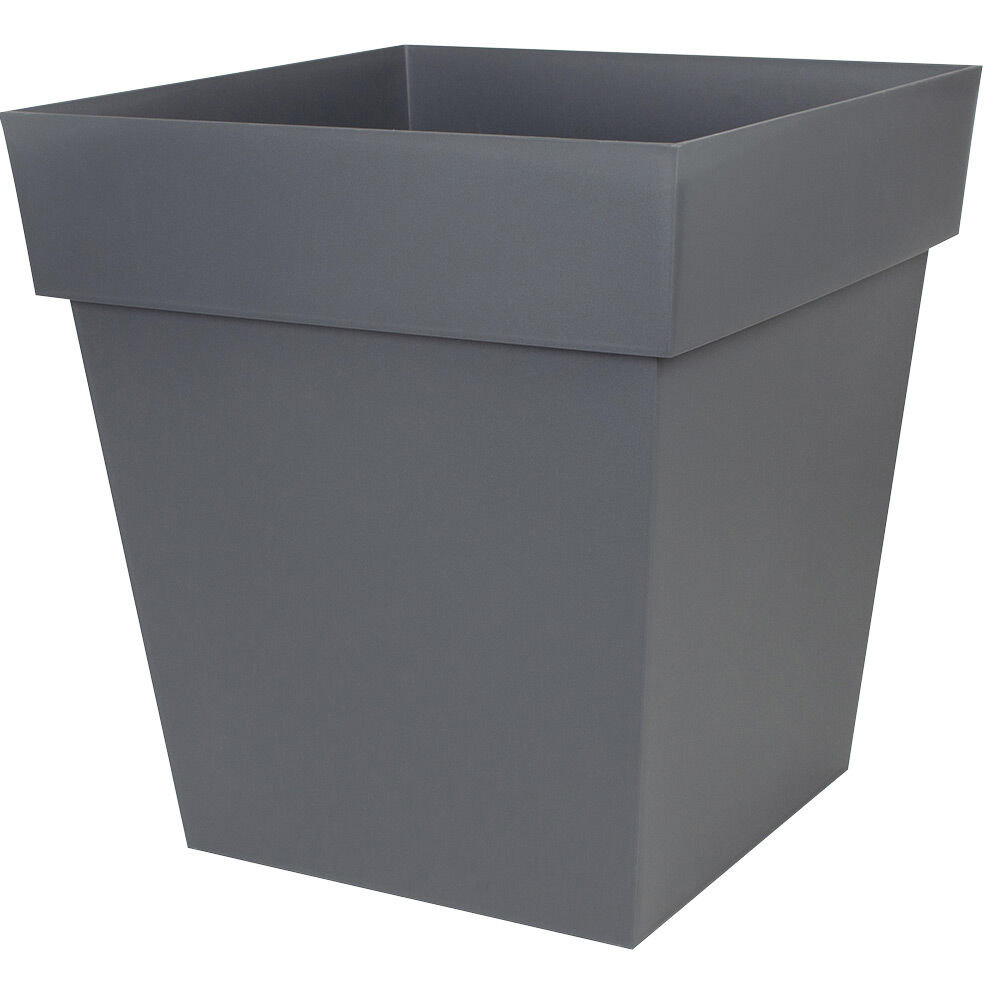Pot carré Toscane plastique gris anthracite 87L 50x50xH52,5cm