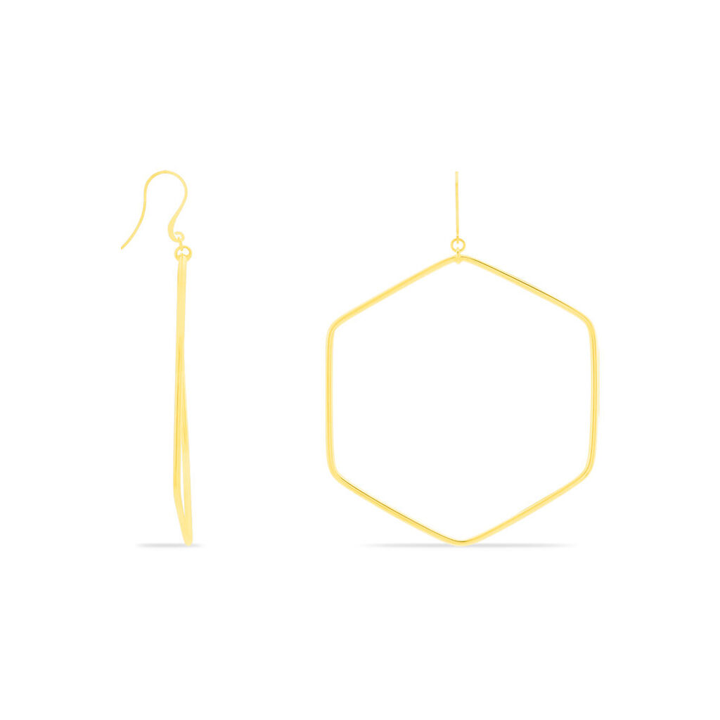 Créoles Roseane Hexagone Or Jaune