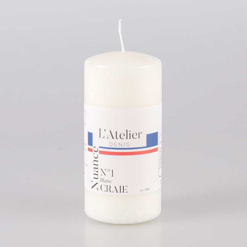 Bougie cylindrique blanc