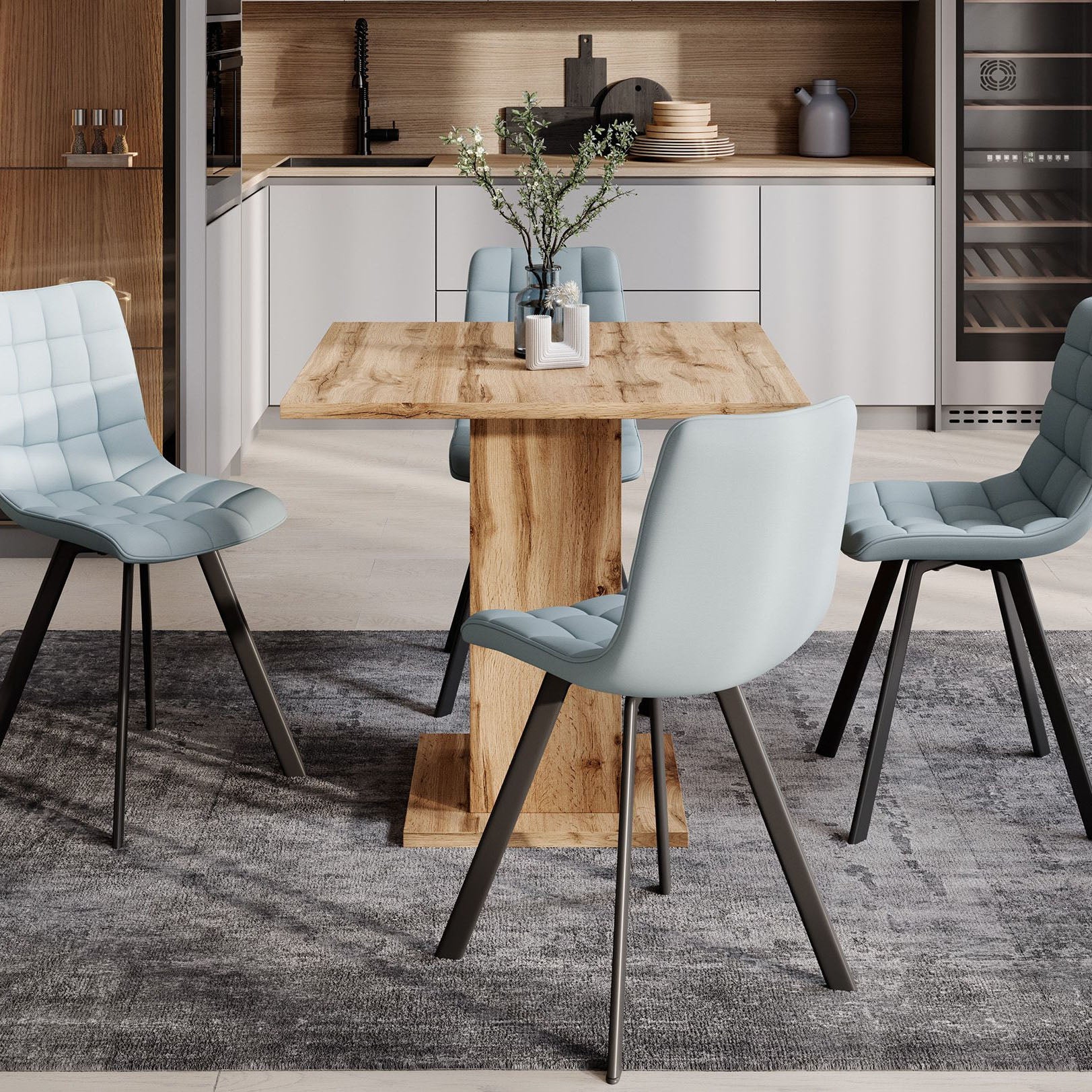 Swen - Eetkamertafel - Eiken - 80x80x69 cm