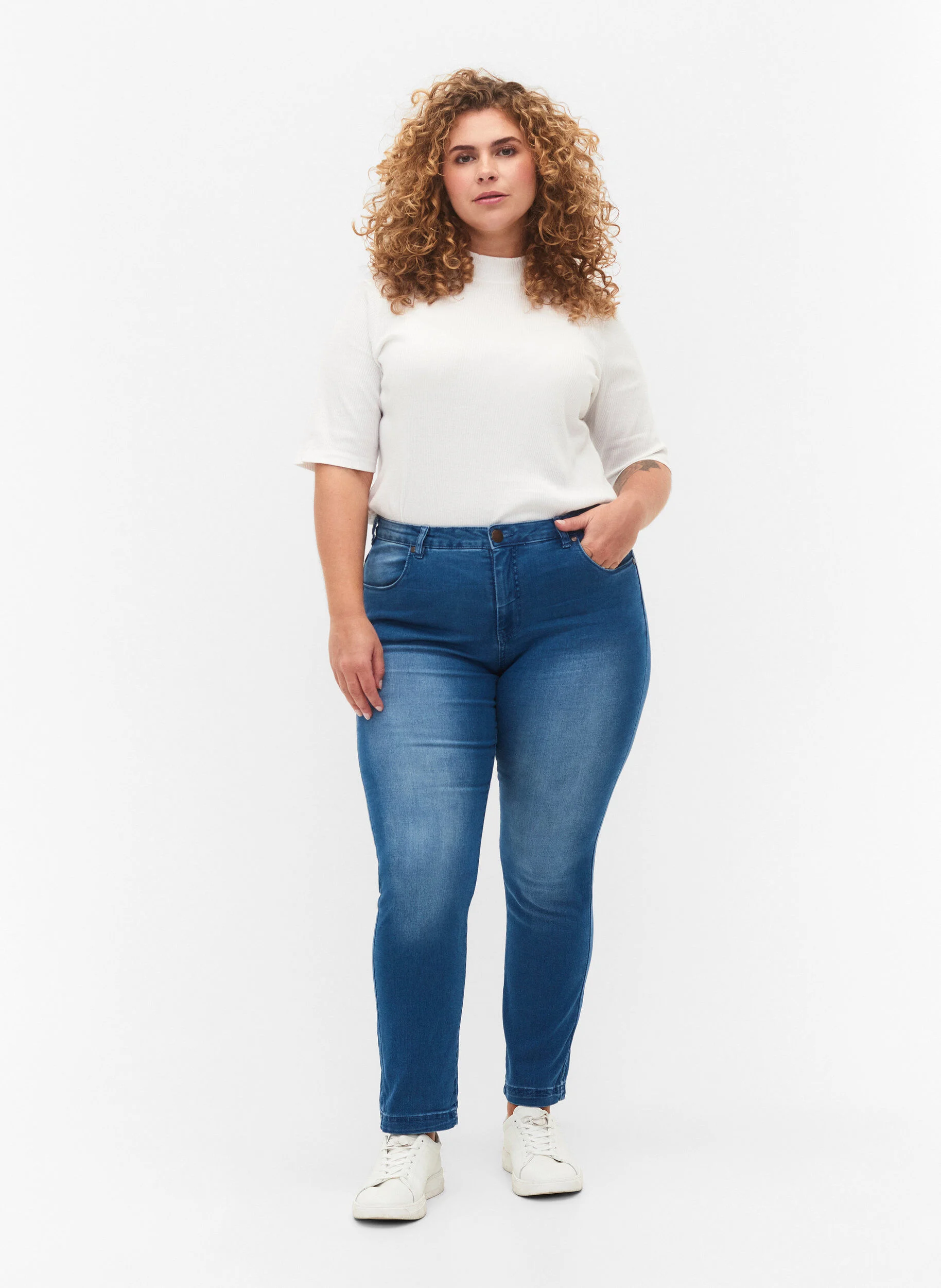 Slim fit Emily jeans med normal talje