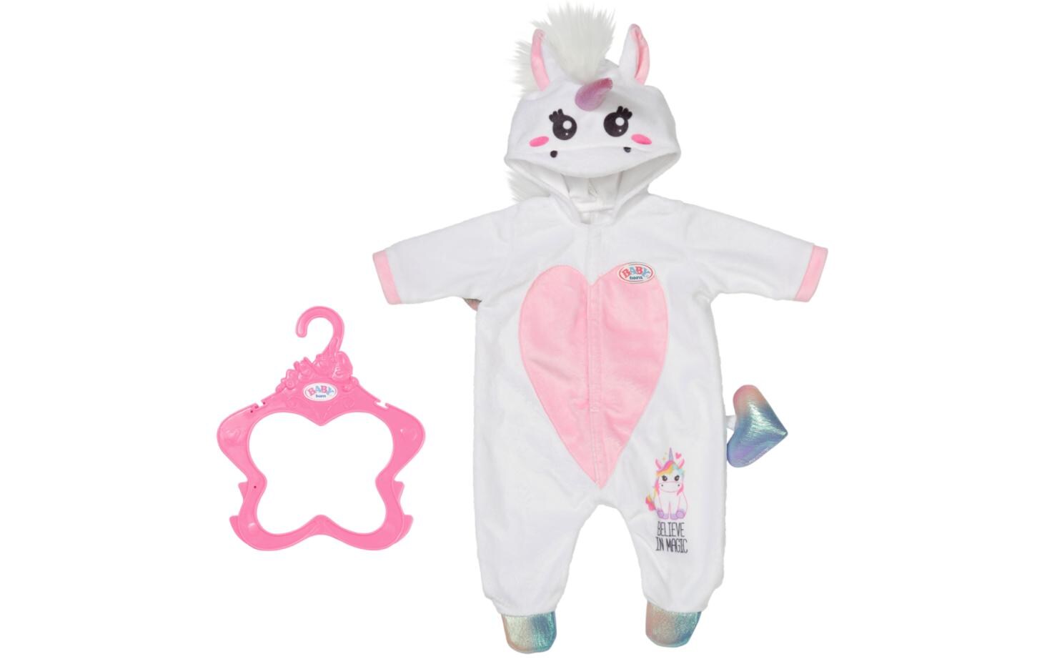 Puppenkleidung Einhorn Kuschelanzug 43 cmMärchenhafter Puppen-Einteiler mit Flügeln