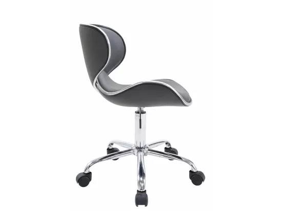 Tabouret de bureau - Similicuir & Métal chromé - Gris - Las Vegas V2
