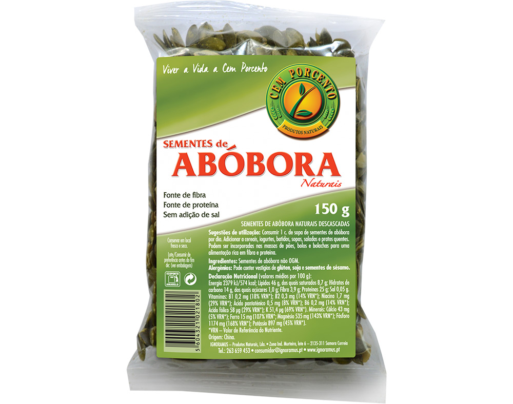 SEMENTES CEM PORCENTO ABÓBORA 150G