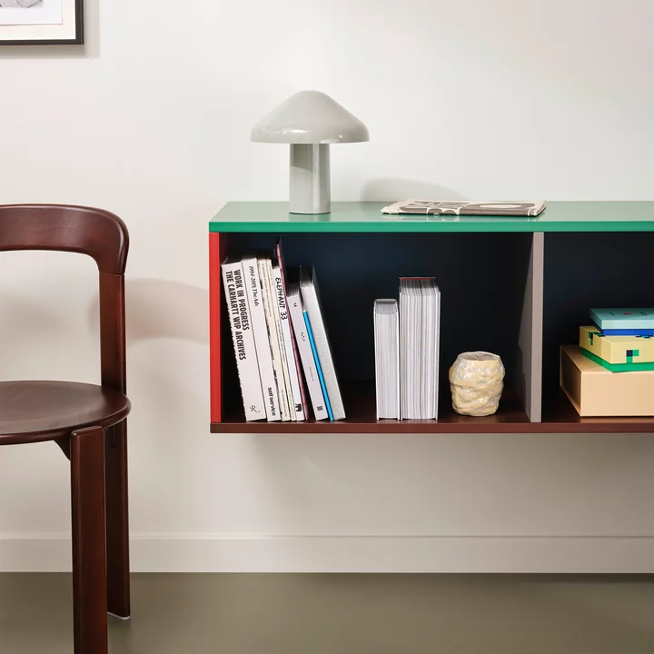 HAY - Colour Cabinet M mit Glastüren, 120 x 51 cm, dark mint (freistehend)