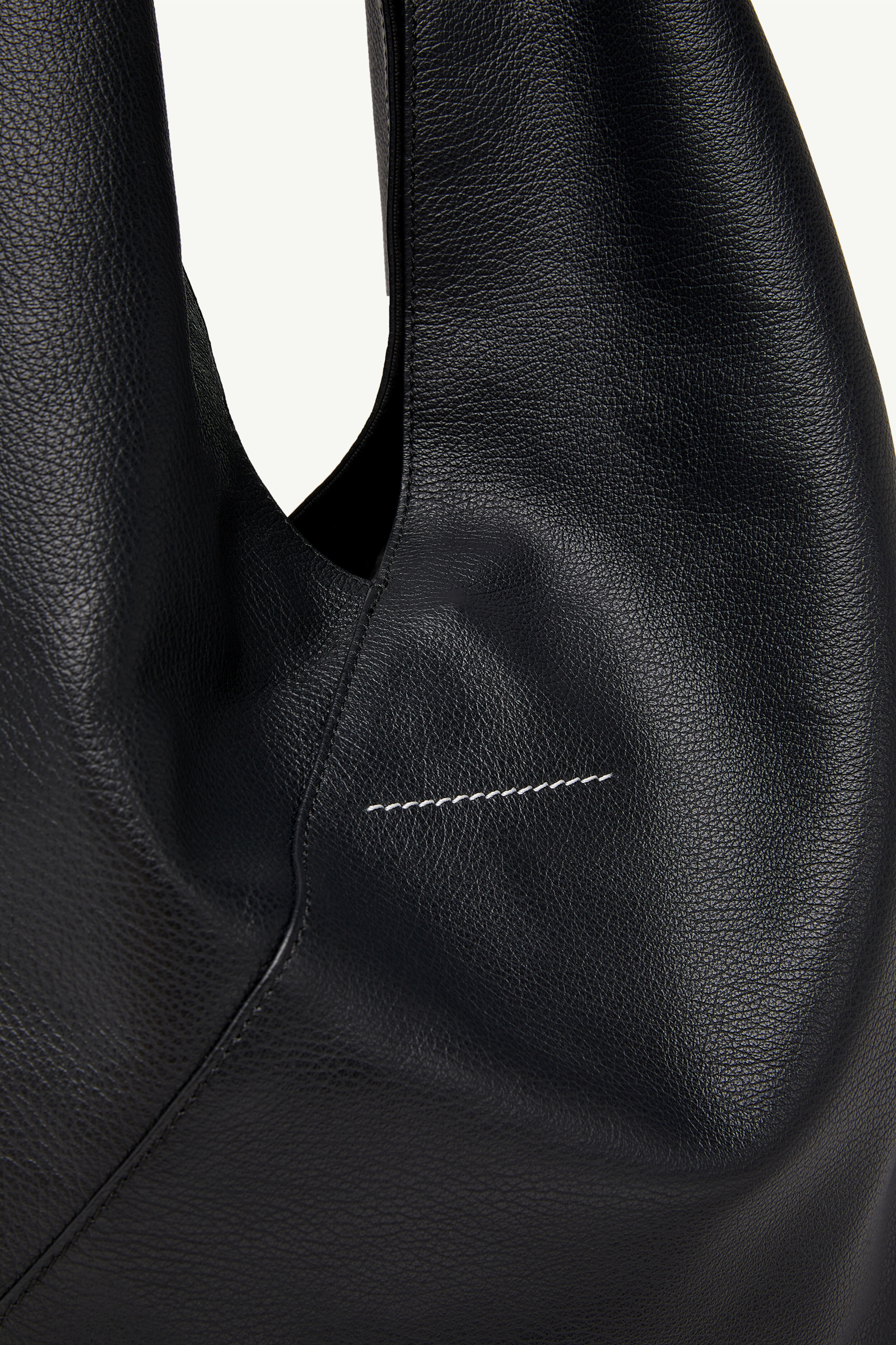 Sac Japanese Bag en cuir grainé pour femme | MM6 Noir