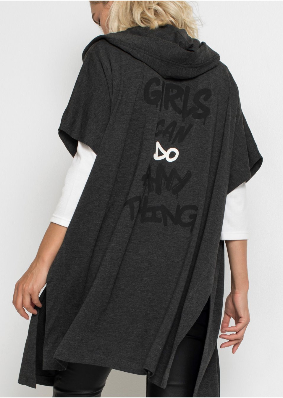 Poncho en sweat avec capuche