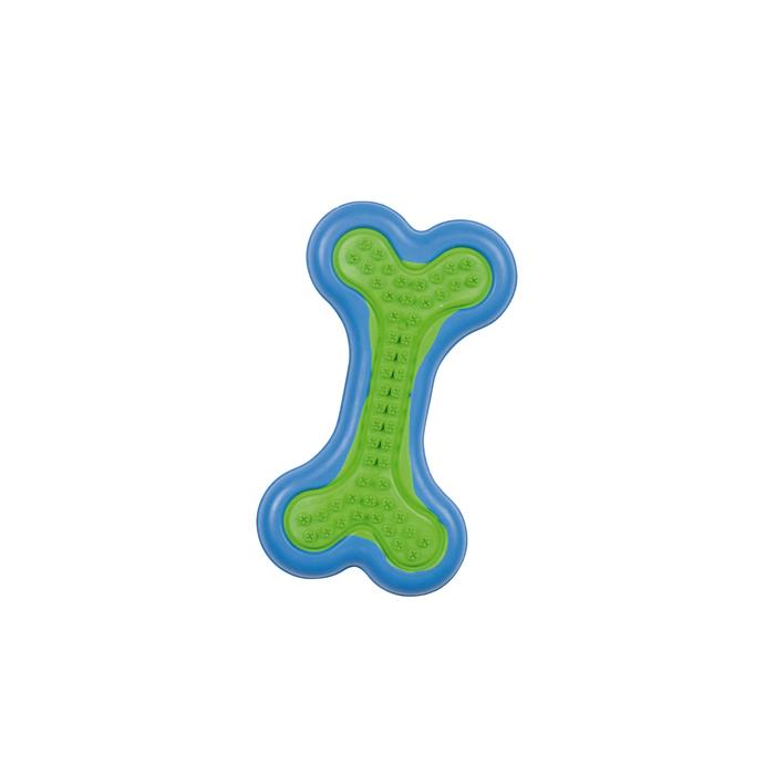 JOUET OS CAOUTCHOUC IDEAL POUR LES DENTS 11.5CM BLEU VERT