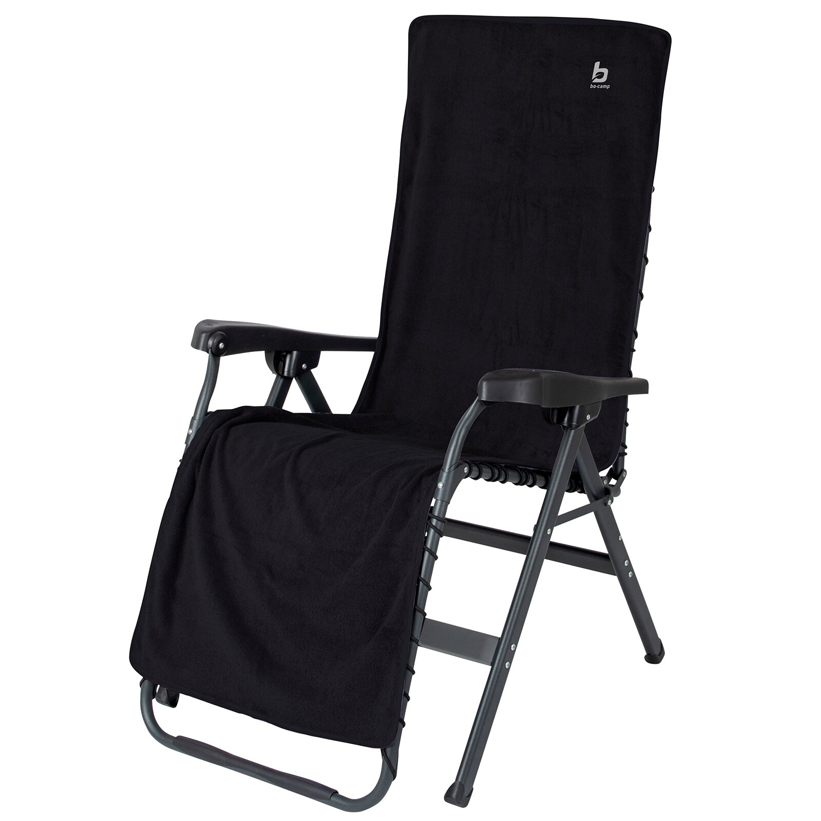 BO-CAMP Frottee Sitz Auflage Hochlehner Kissen Bezug Garten Camping Klapp Stuhl Farbe: anthrazit
