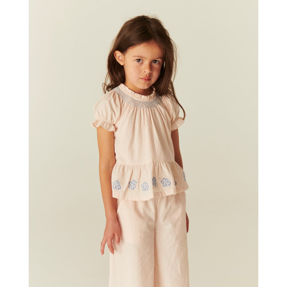 Køb COPENHAGEN COLORS Dusty Rose Comb. Bluse W. Smock W. Emb.