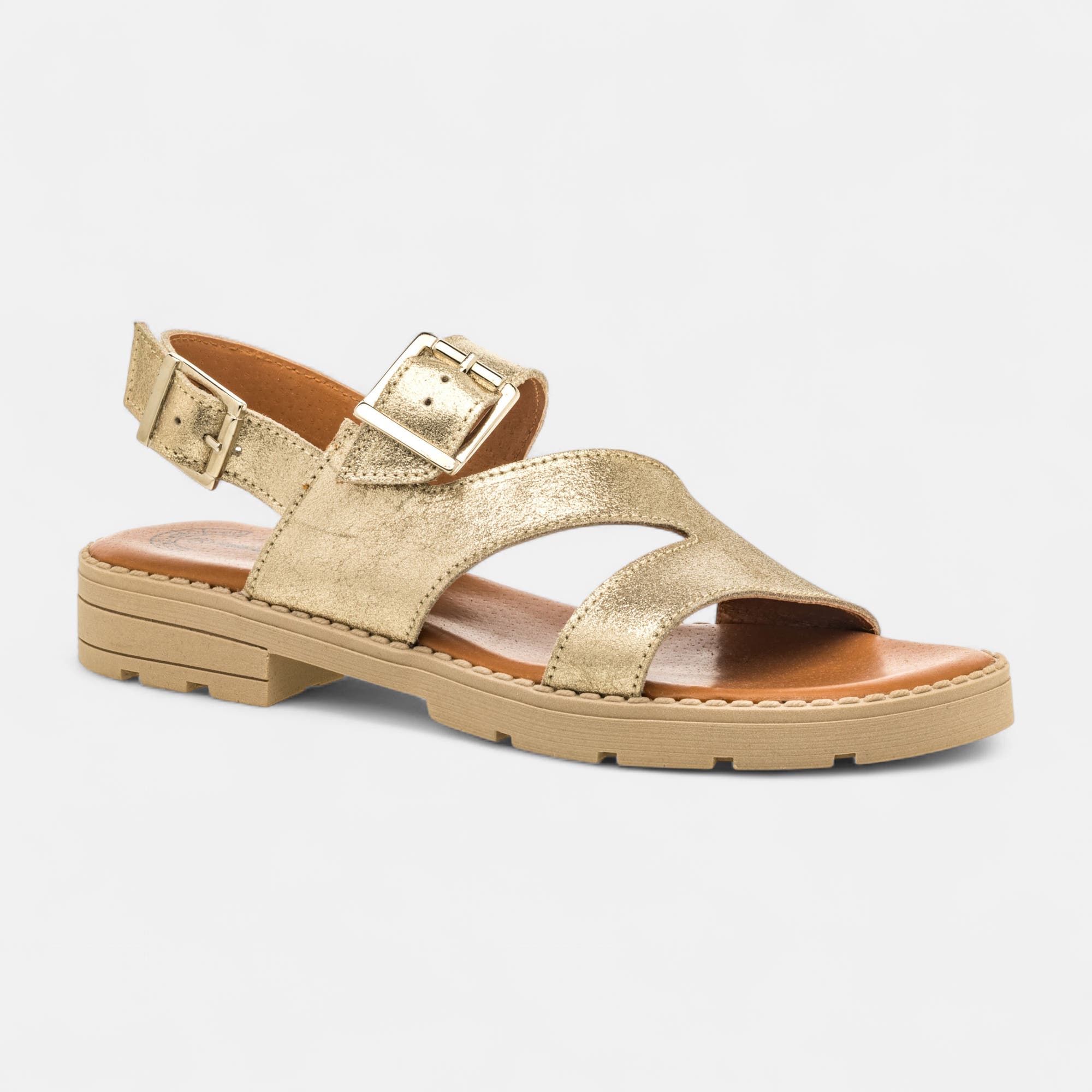 Sandales Femme en cuir or