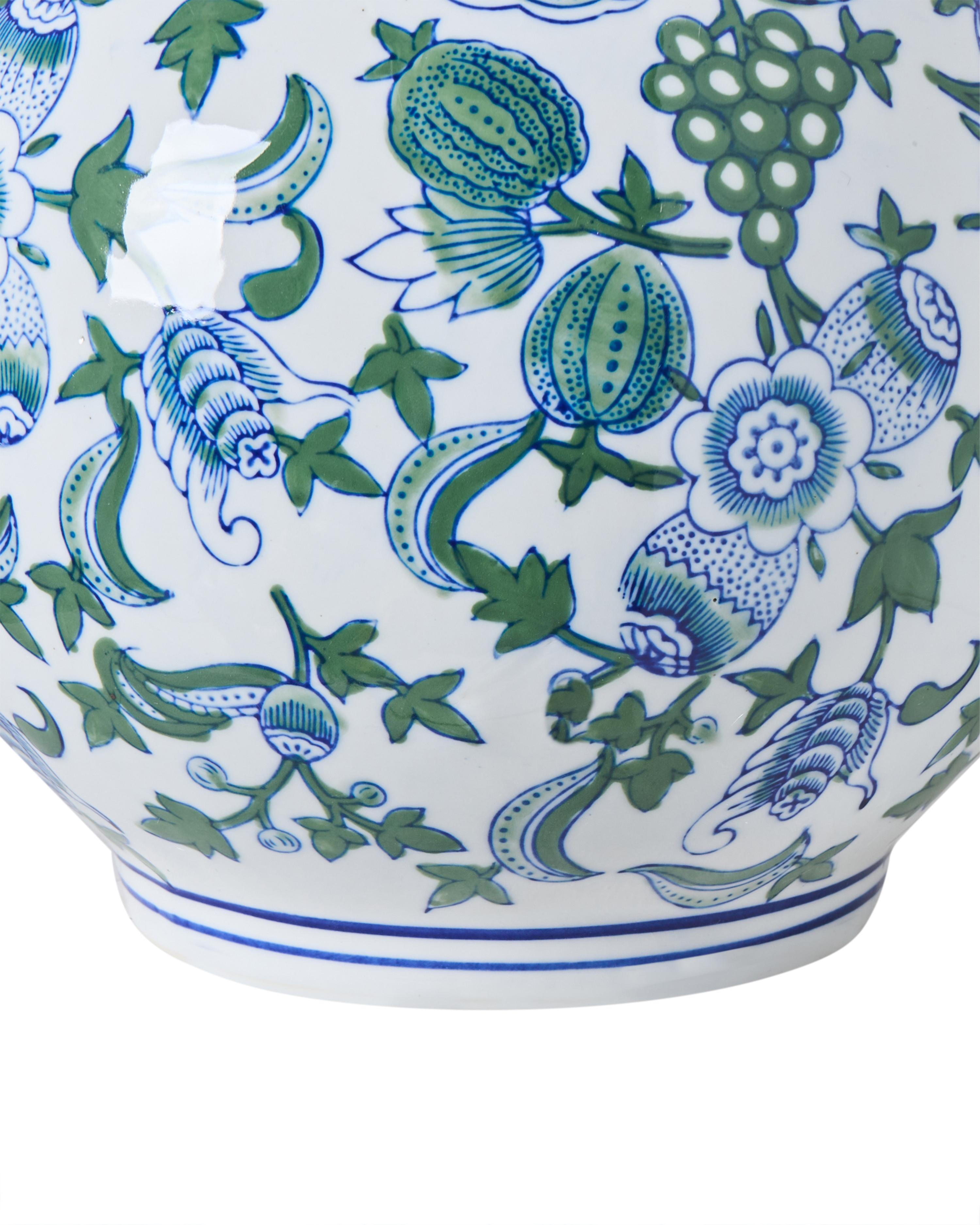 Bloemenvaas MOSTOLES Porselein 45 cm Wit/blauw