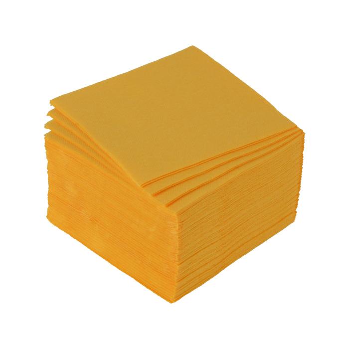 SET 40 SERVIETTES COCKTAIL VITAMINE 2 PLIS 25X25CM MOUTARDE