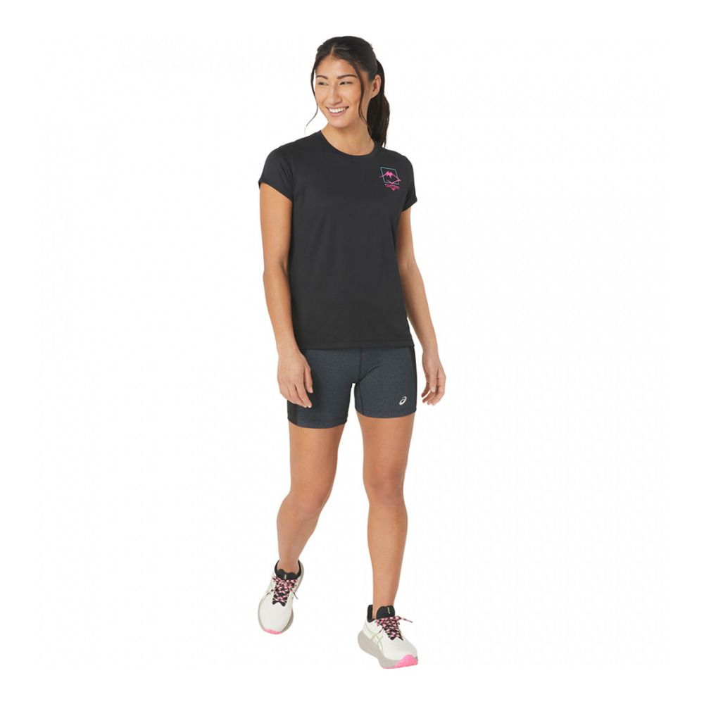Asics FUJITRAIL LOGO - Tee-shirt Femme performance black
