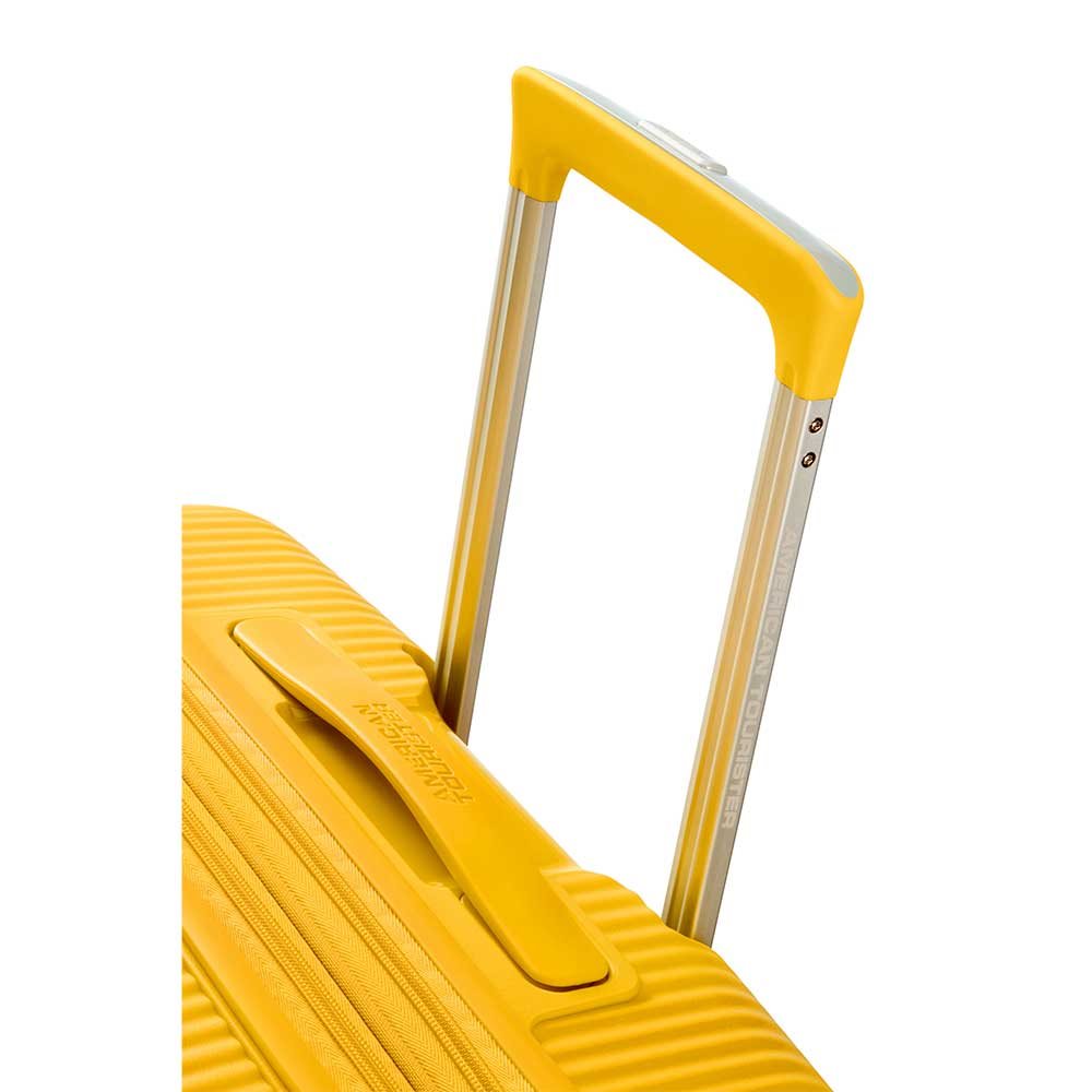American Tourister Soundbox Spinner 67 Expandable golden yellow
