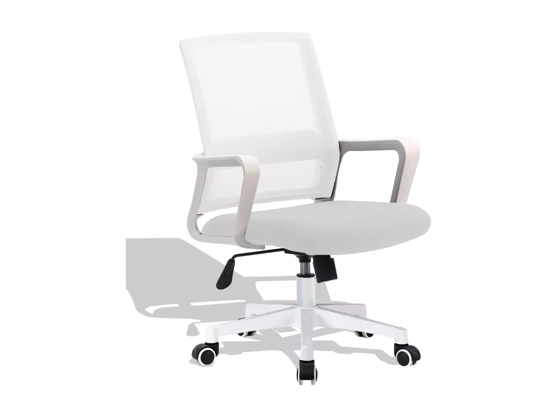 Chaise de bureau en tissu Mesh - Mars - Blanc