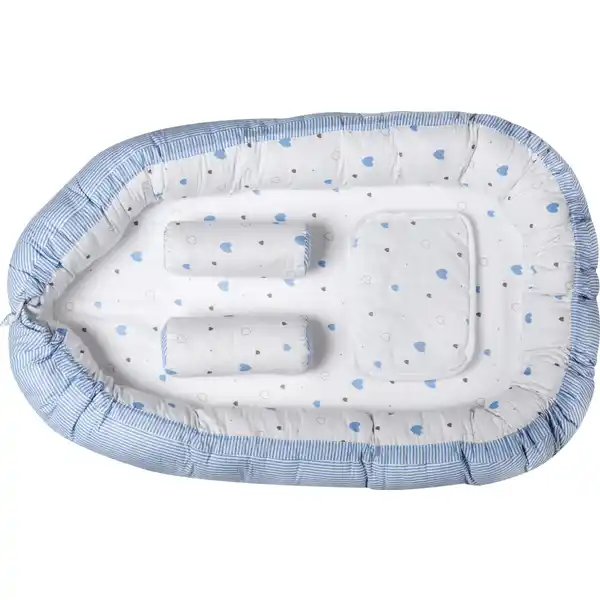 Babynest Herzchen, hellblau