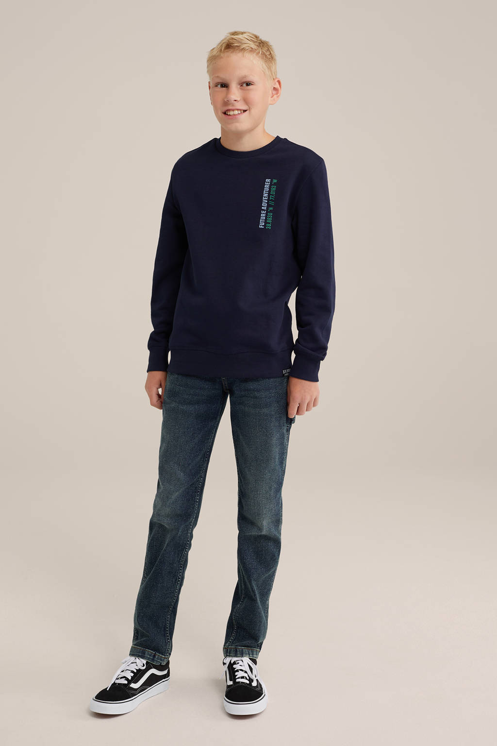 WE Fashion sweater donkerblauw