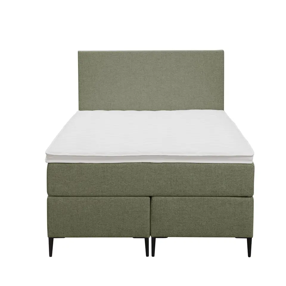 Boxspring Liv egaal - groen - 120x200 cm - slanke poot