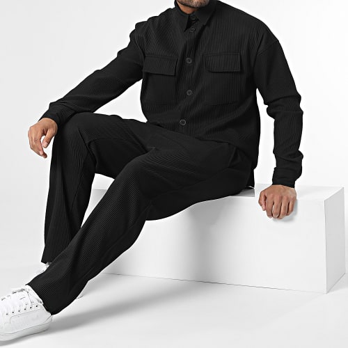 Ensemble Chemise Manches Longues Et Pantalon Noir