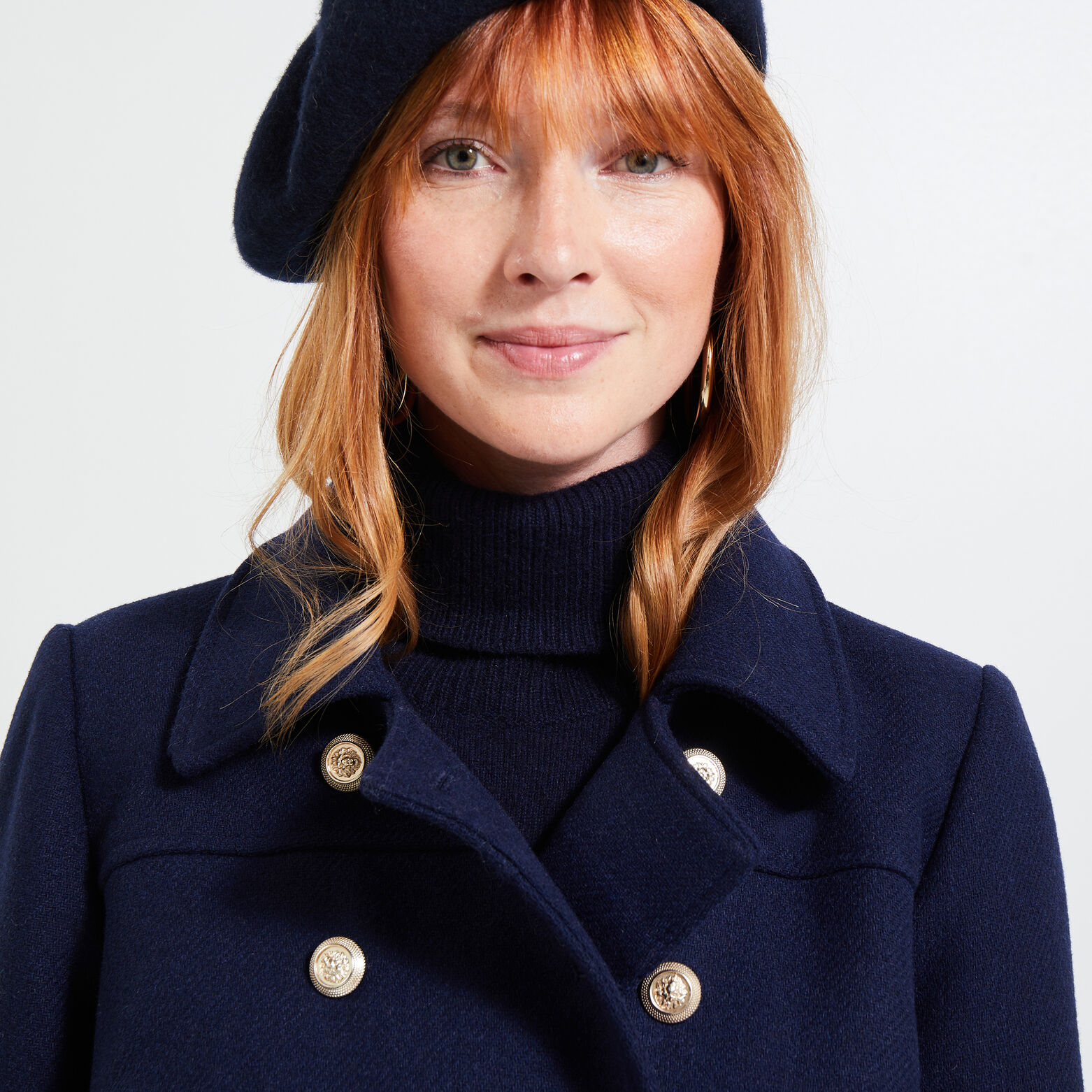 Manteau caban boutonné femme