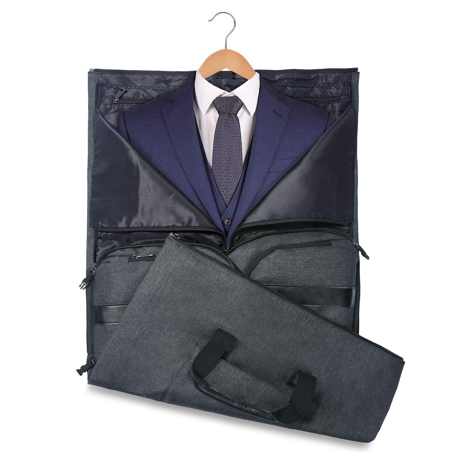 (60x30cm) Multifunktions Stoff Reise Tasche Business Bag mit Anzugstasche / Schuhfach - Dunkelgrau