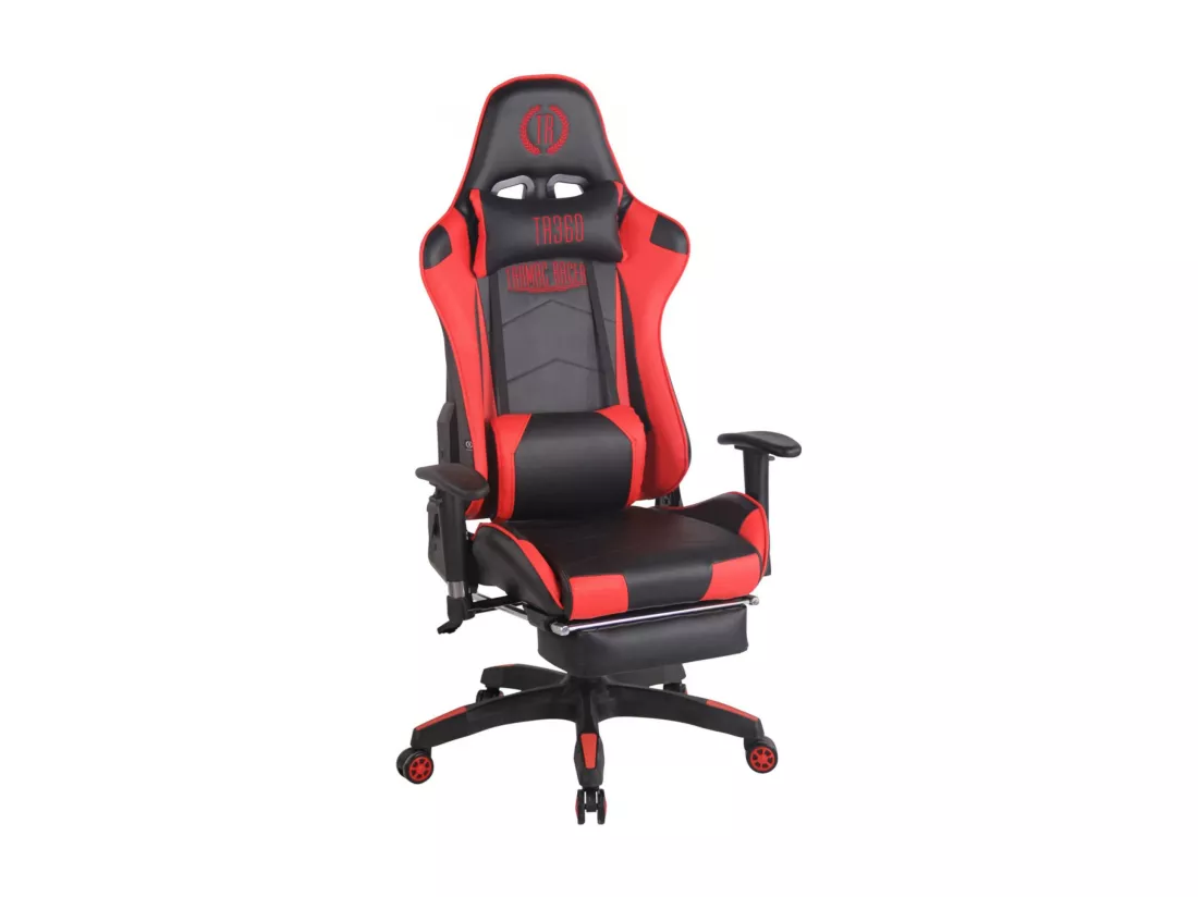 Chaise de bureau - Similicuir & Plastique - Noir / Rouge - Turbo XL