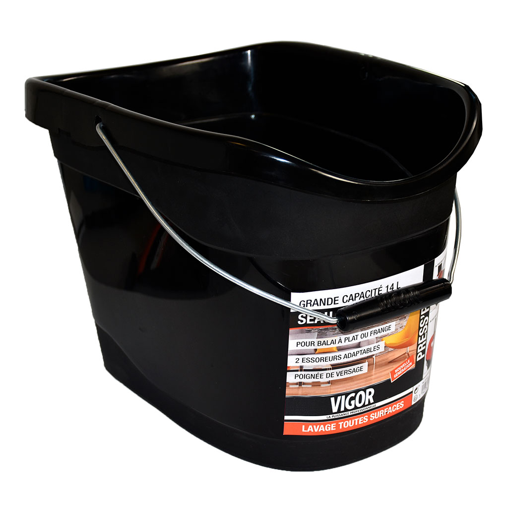 Seau plastique pour balai plat ou frange 14L