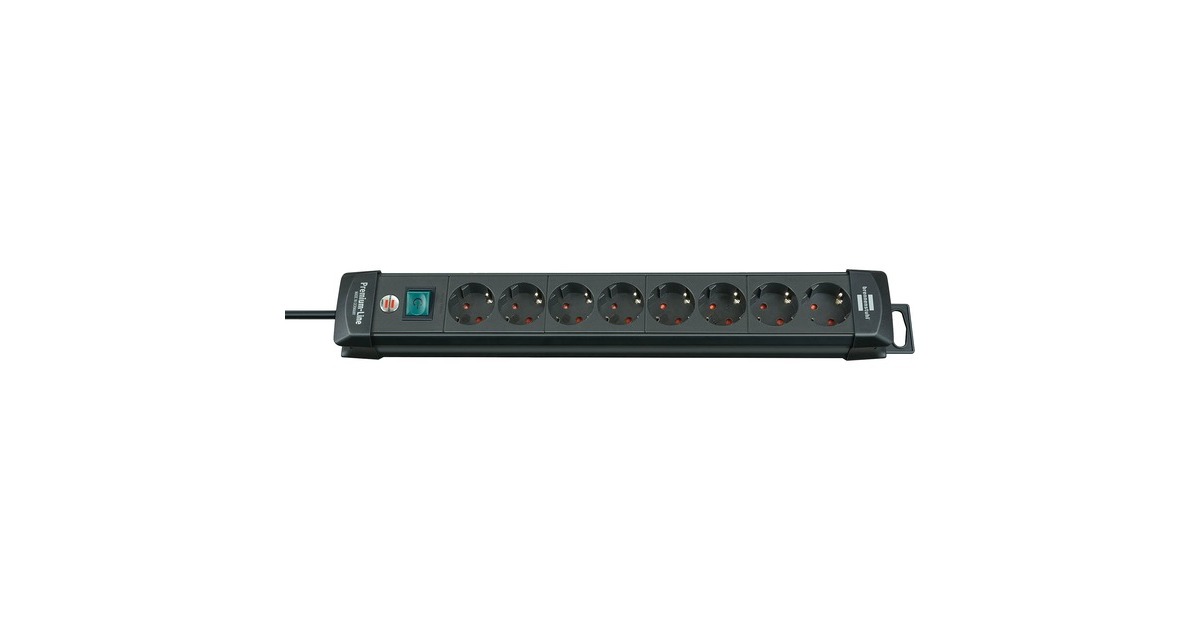 BrennenstuhlPremium-Line extension socket 8-way stekkerdoos  (Zwart, 1951180100)