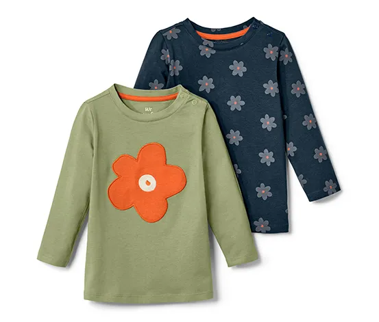 2 Kleinkinder-T-Shirts, Blumen