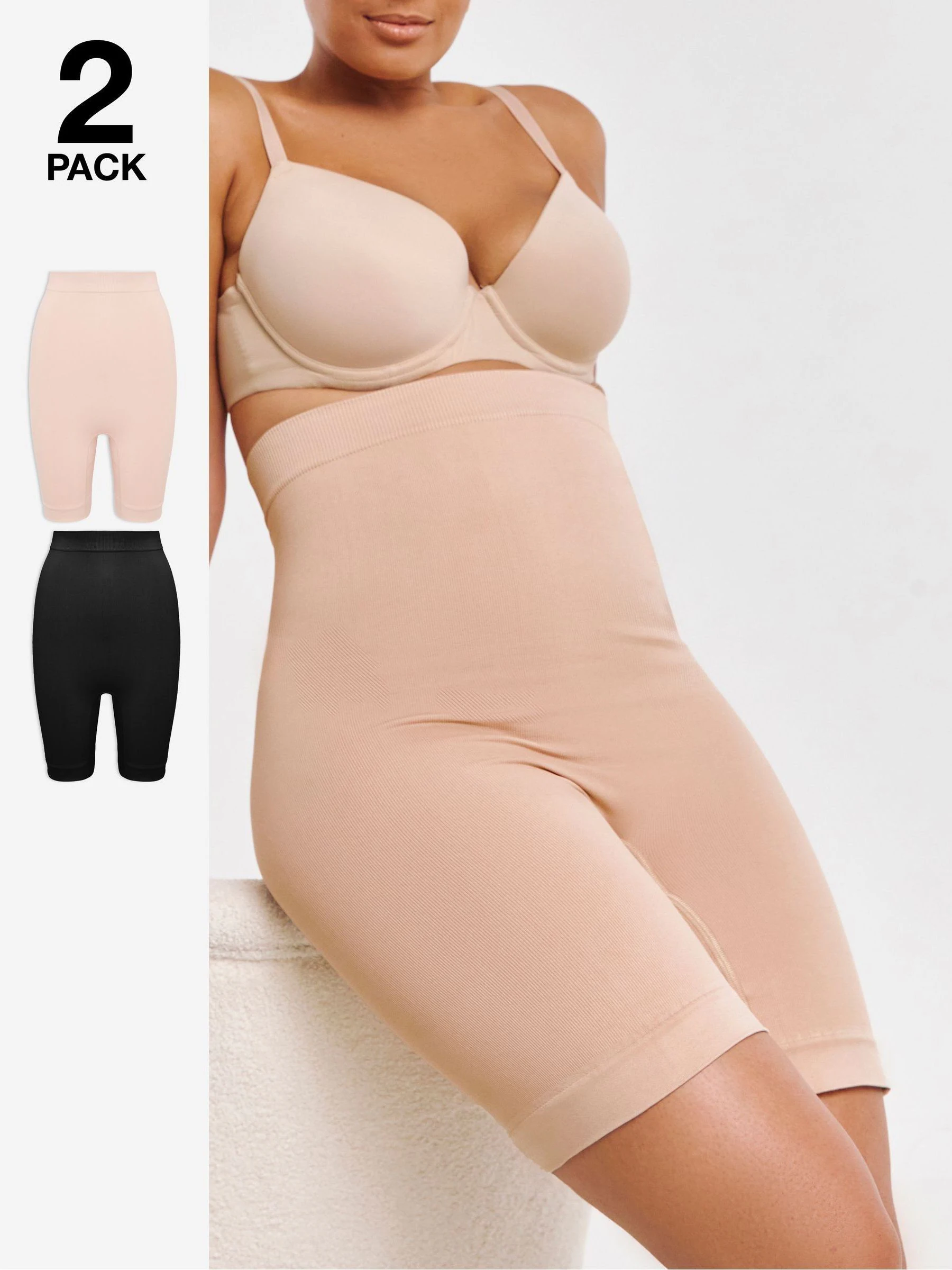 Simply Be Seamfree Thigh Shaper Medium Control Briefs 2 Pack