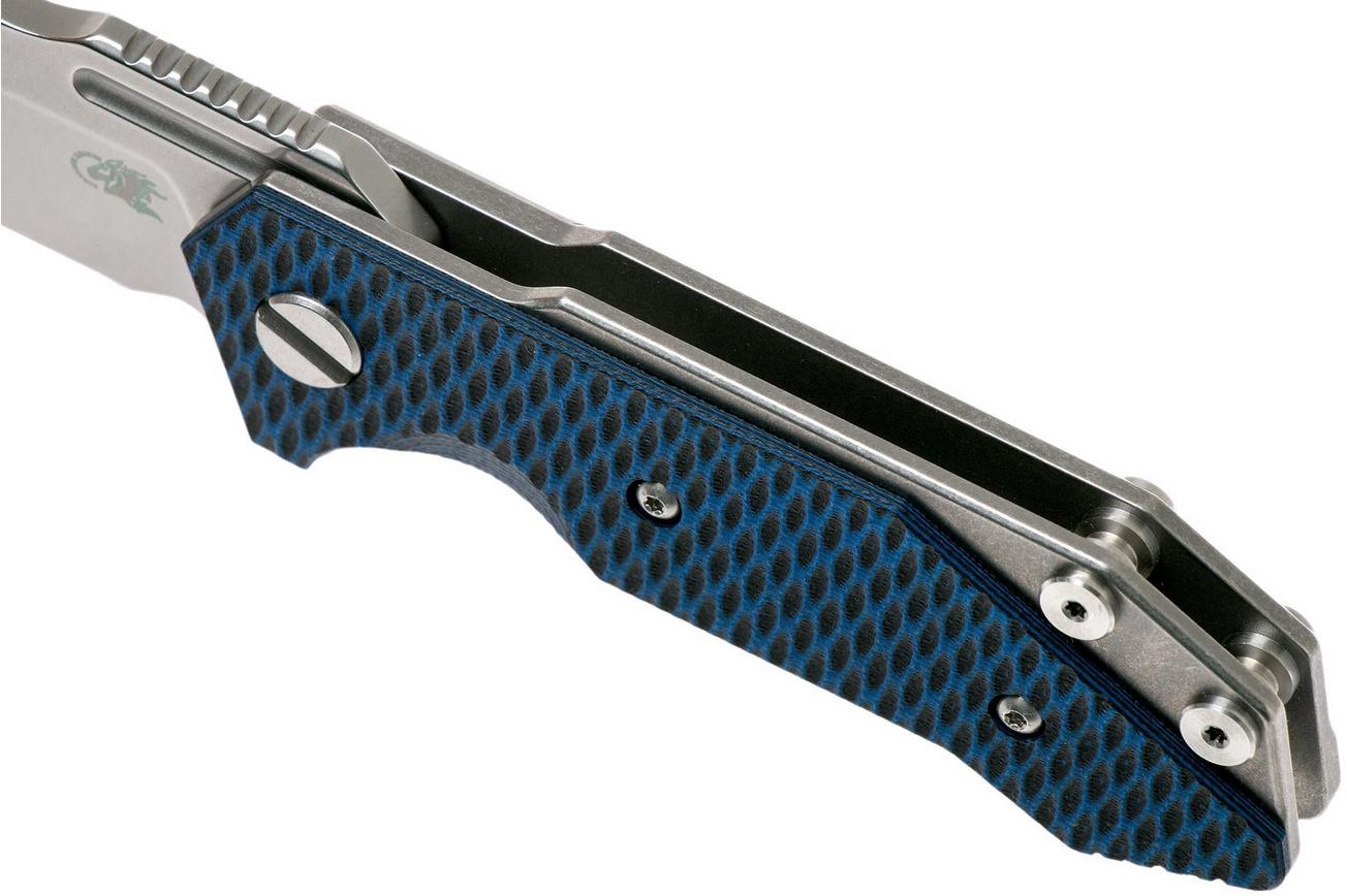 Rick Hinderer Half Track Gen 2, Spearpoint 20CV, Black & Blue G10, zakmes