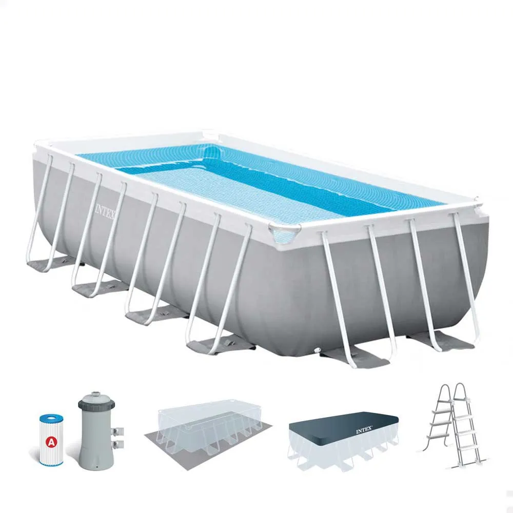 Intex Prism 488x244x107 cm Stahl Rechteckiger Aufstellpool mit Rahmen