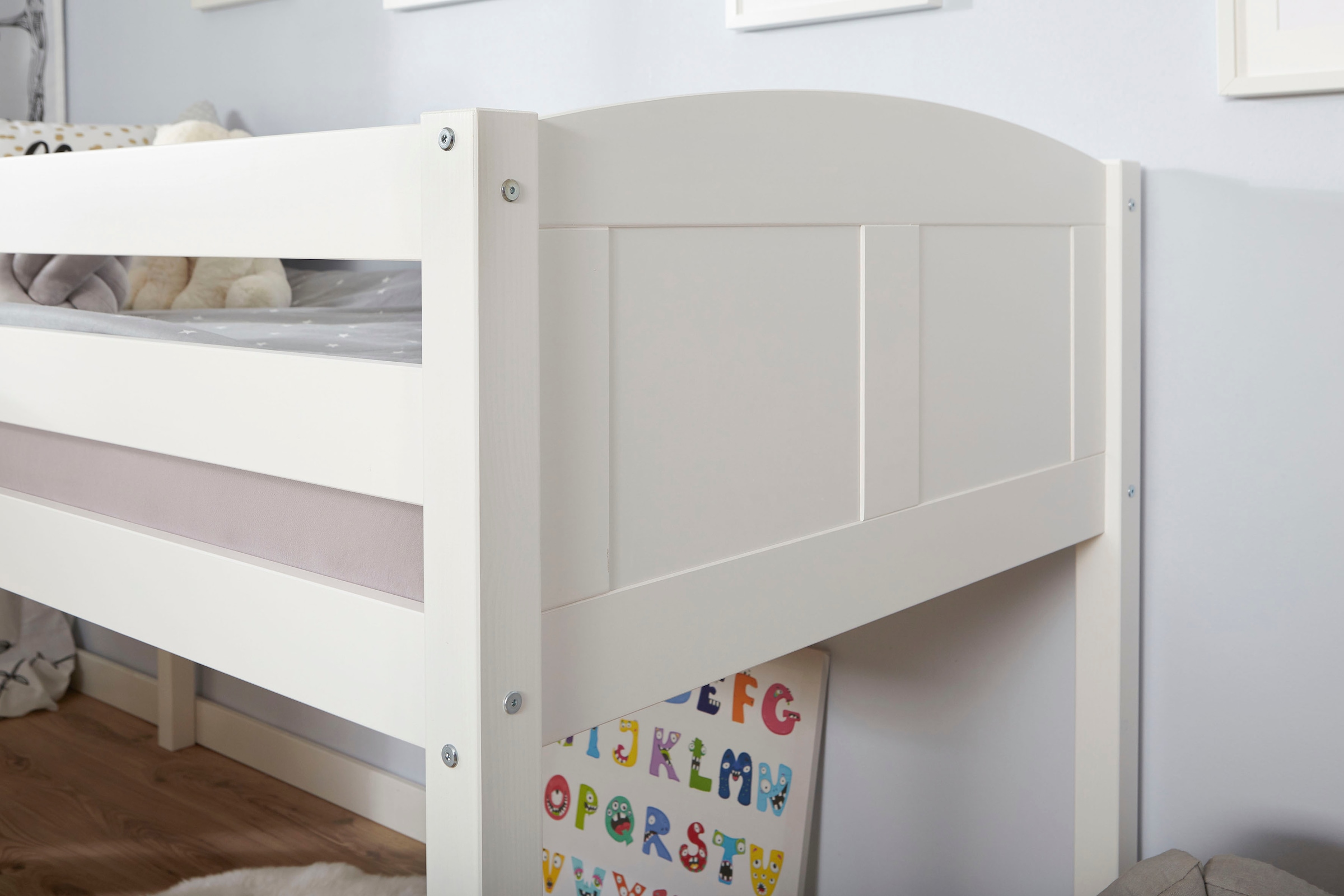 Ticaa Hochbett »Ekki« mit Rollrost, Kiefer