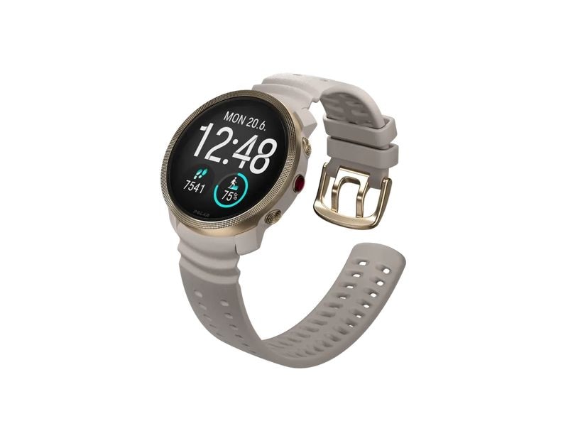 POLAR Sportuhr Vantage M3 Greige Sand Multisportuhr mit AMOLED Display