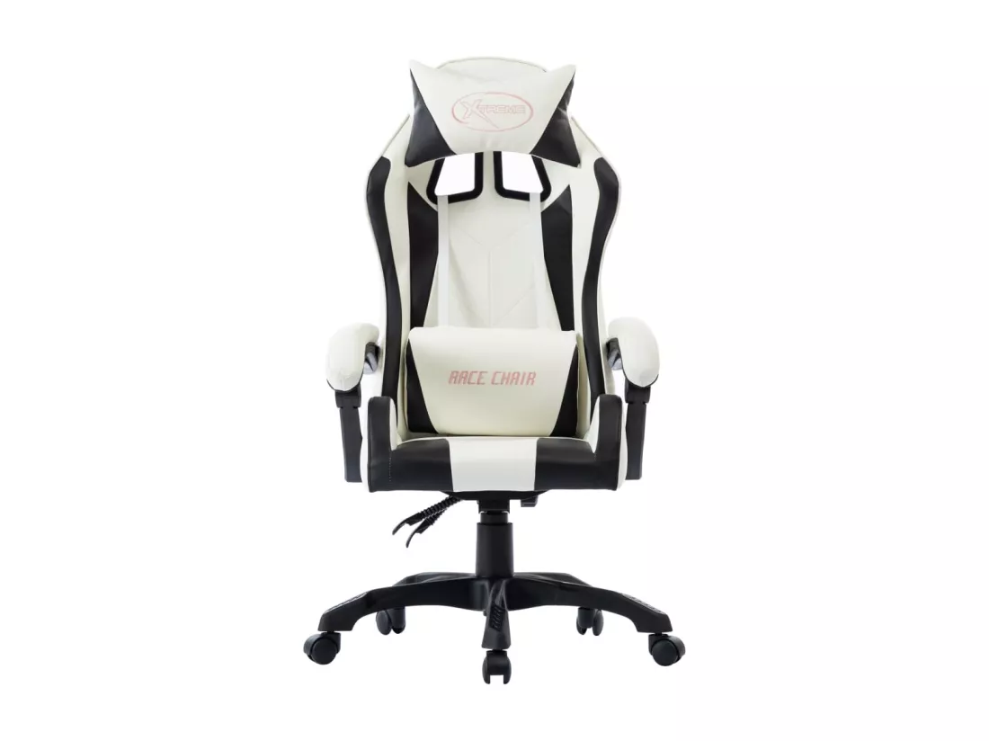 Fauteuil de jeux vidéo Blanc Similicuir