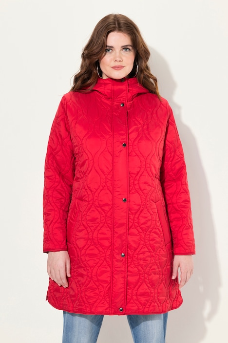 HYPRAR Steppjacke, 2-Wege-Zipper, Kapuze, recycelt