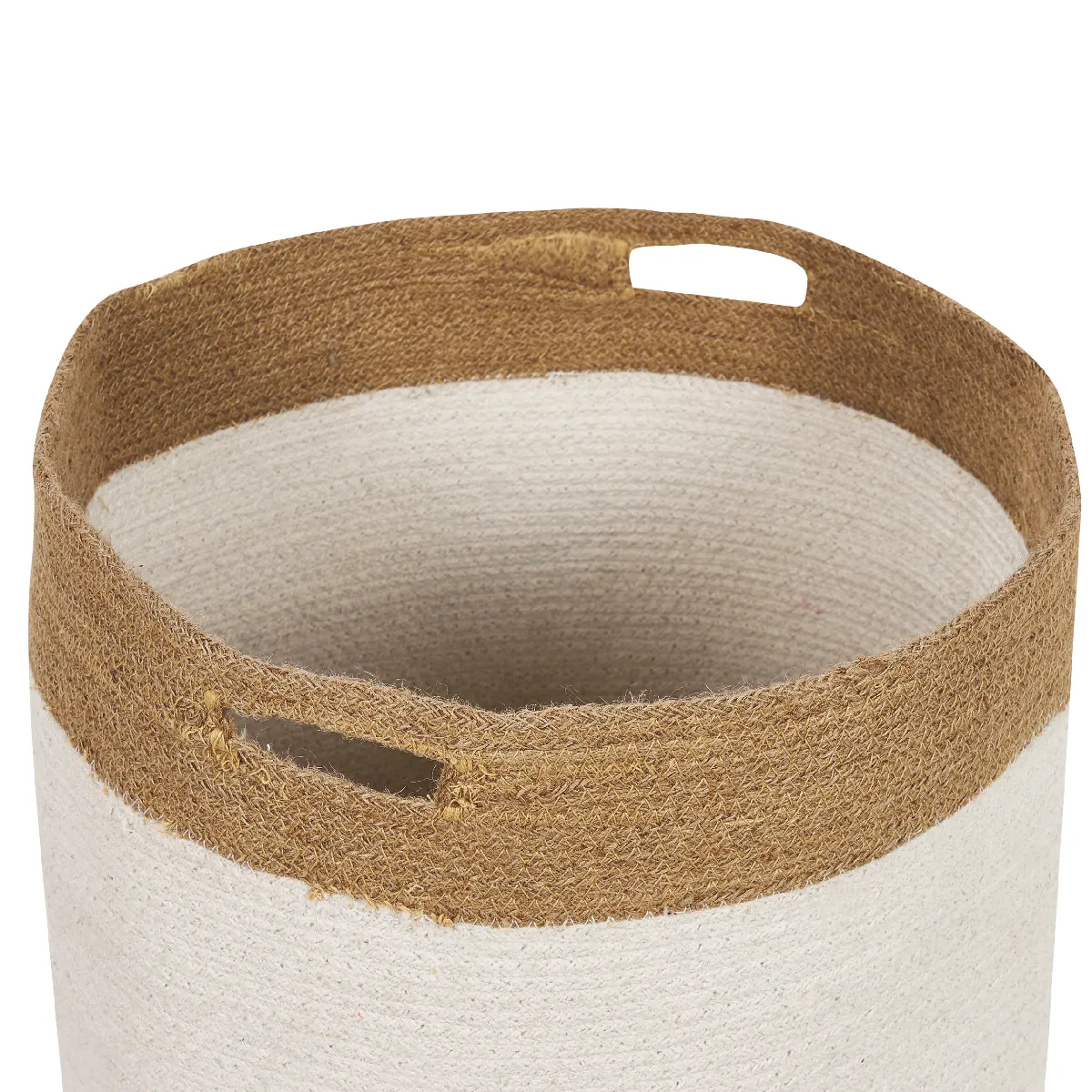 Beliani Lot de 2 paniers en coton blanc et beige KARDH