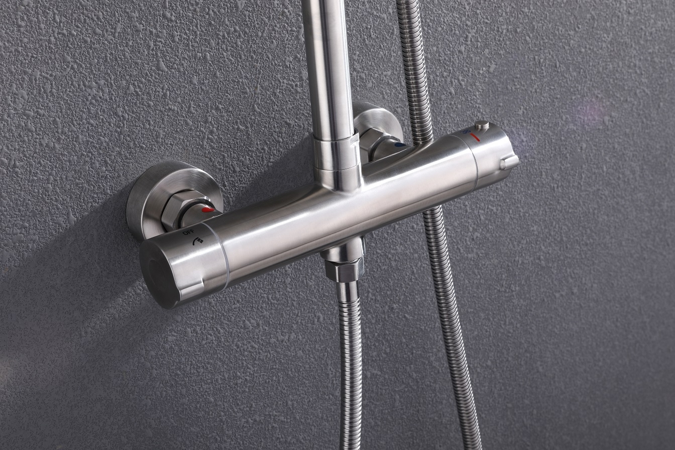 Lambini Designs Robust thermostatische opbouw regendouche 25cm RVS