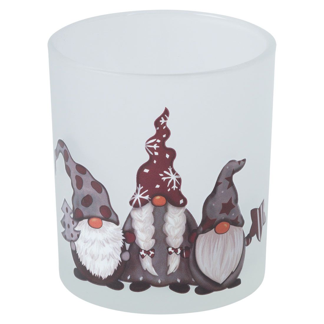 Lysglass 7,8cm 3 Santas