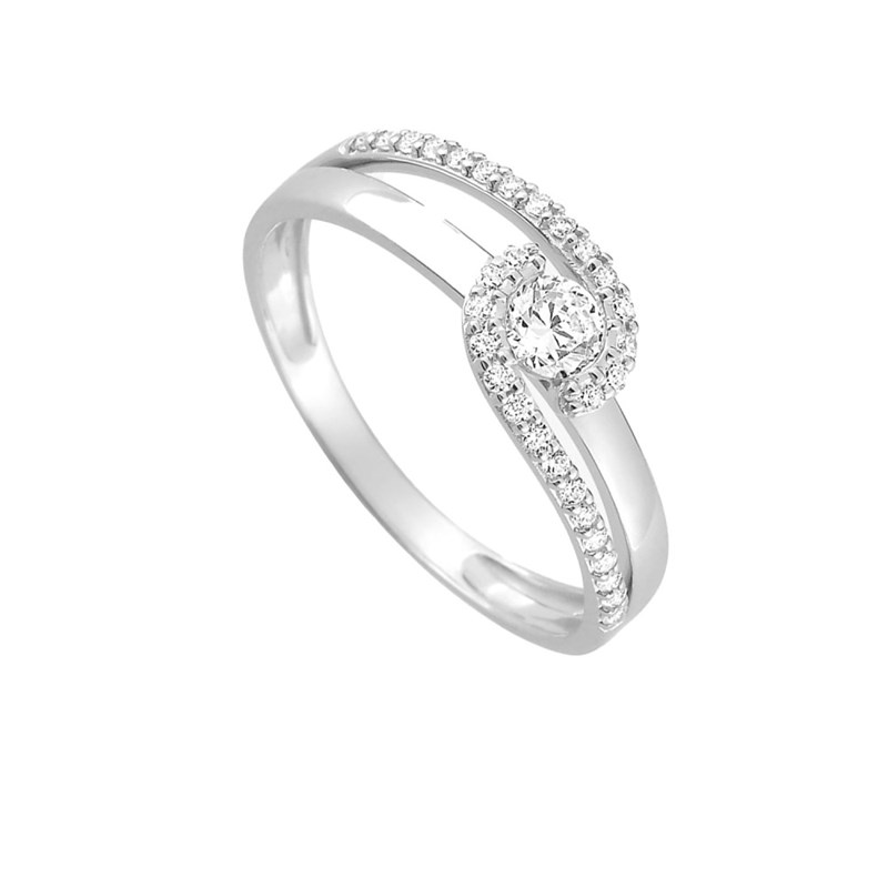 Bague femme - Oxyde de zirconium - Or 18 Carats