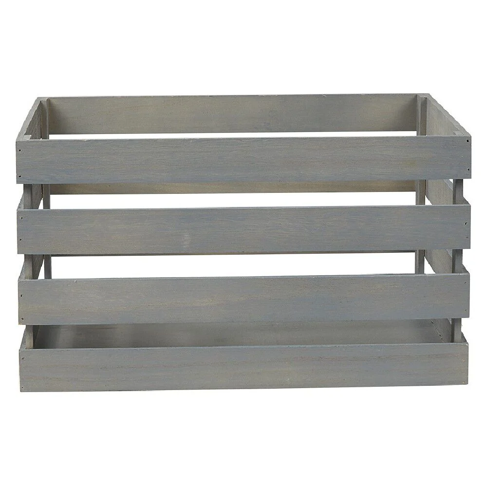 Caisse de rangement en bois gris