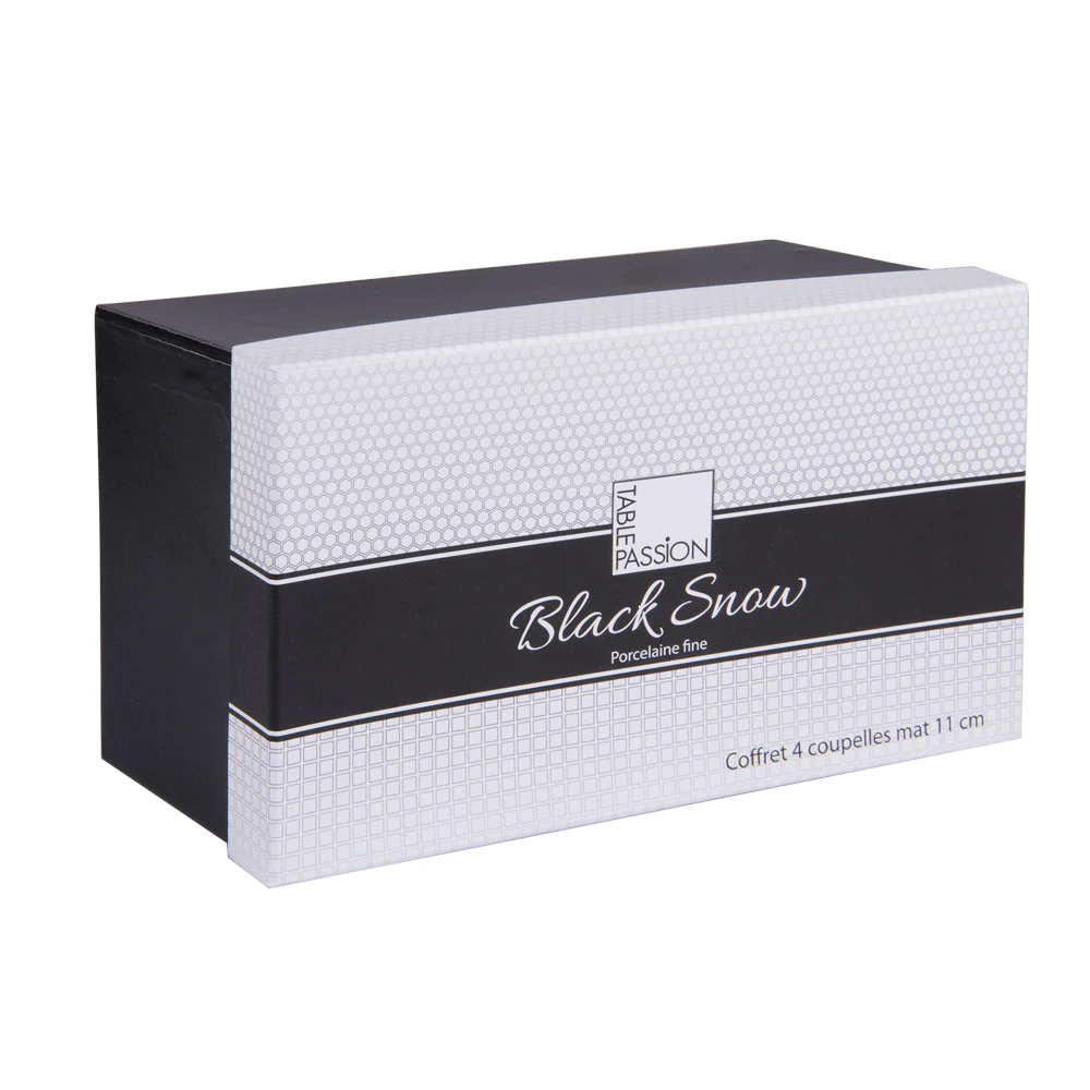 Coffret de 4 coupelles Snow black mat 40 cl Table passion