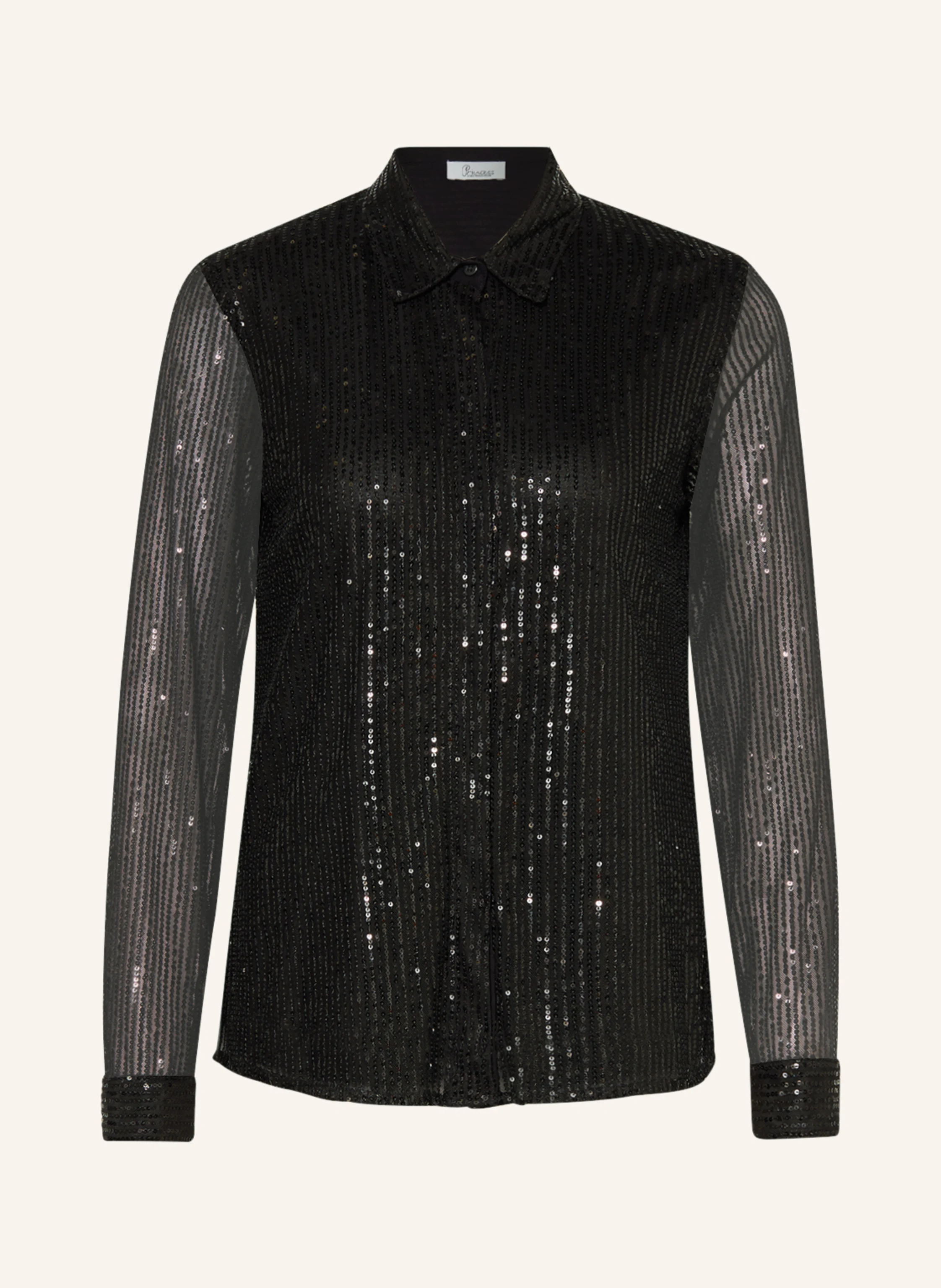 Princess GOES HOLLYWOOD Hemdbluse aus Mesh mit Pailletten