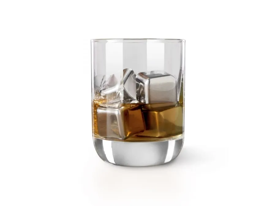 Vacu Vin Isterninger - Ægte Rustfrit Stål - Whisky Sten - 4 stk